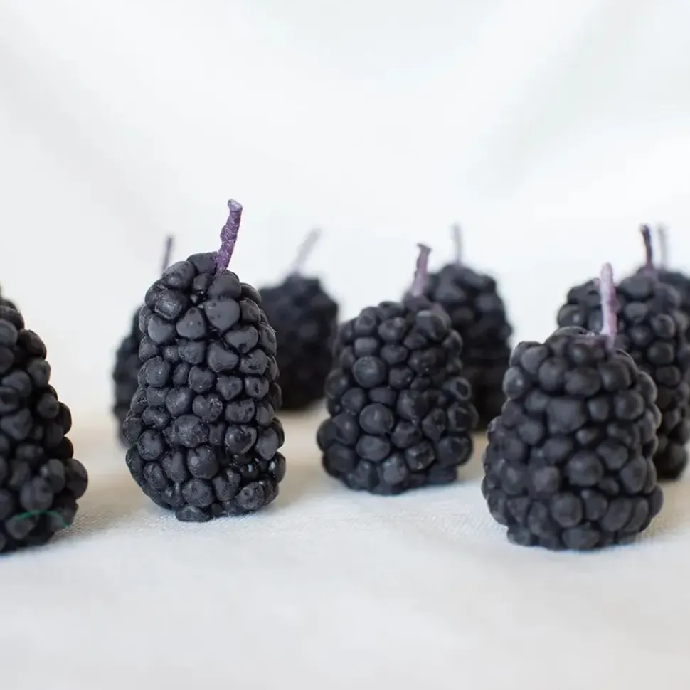 Beeswax Blackberry Birthday Candles - 5 count