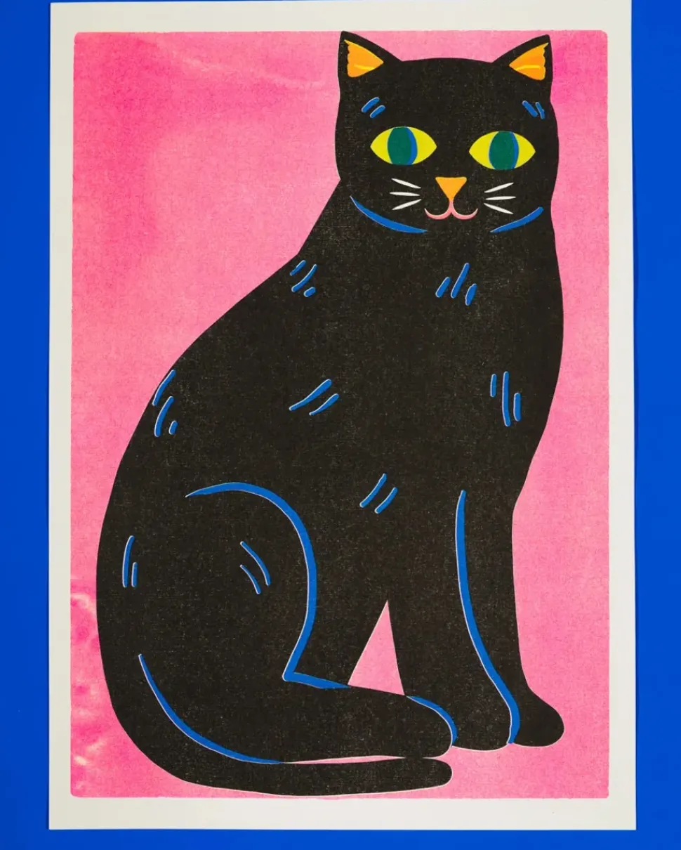 Black Cat Print
