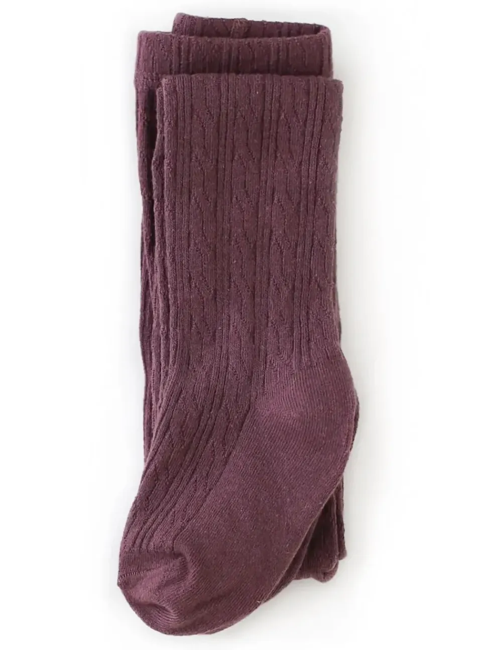 Cable Knit Tights - Dusty Plum