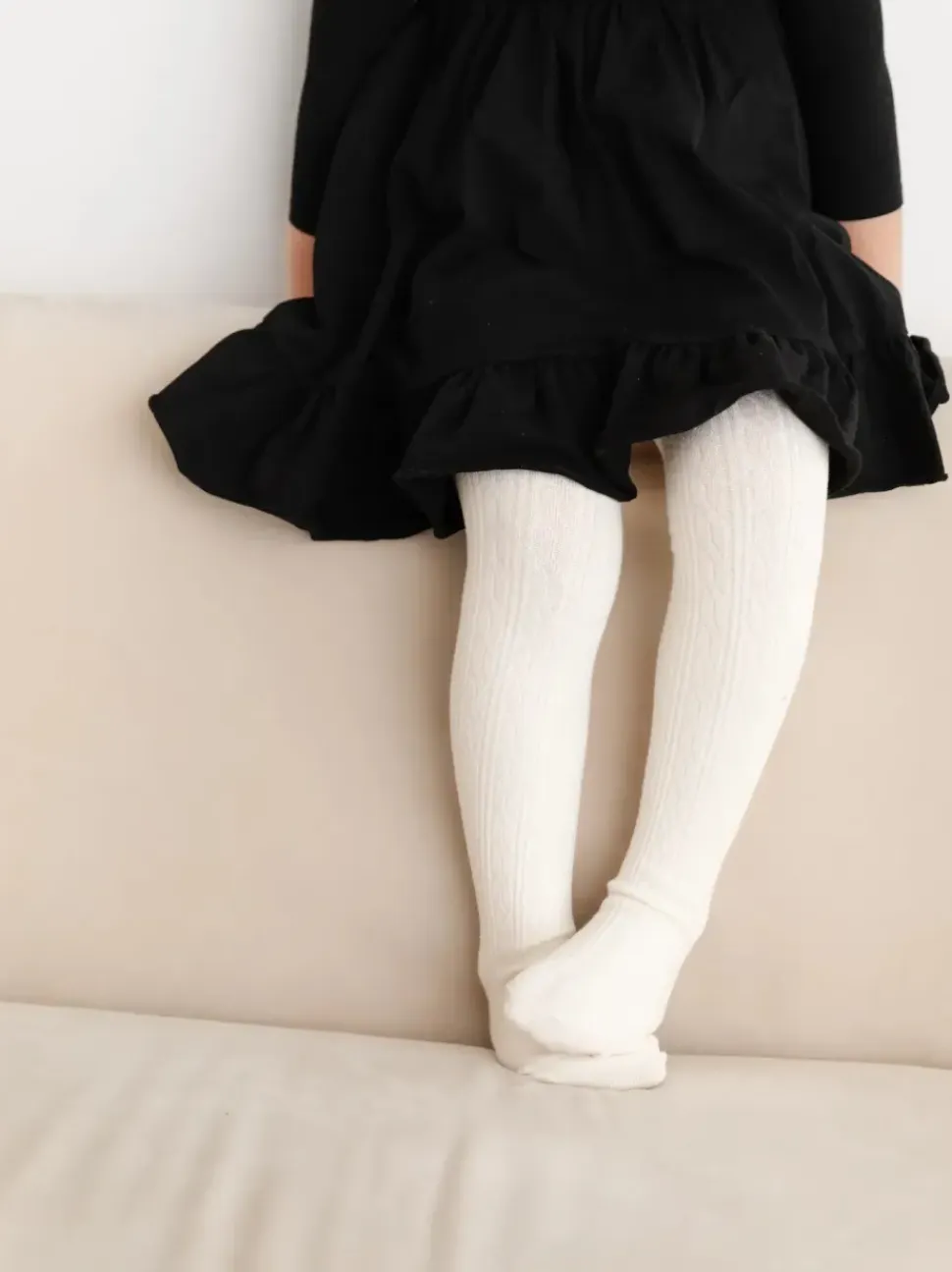 Cable Knit Tights - Ivory