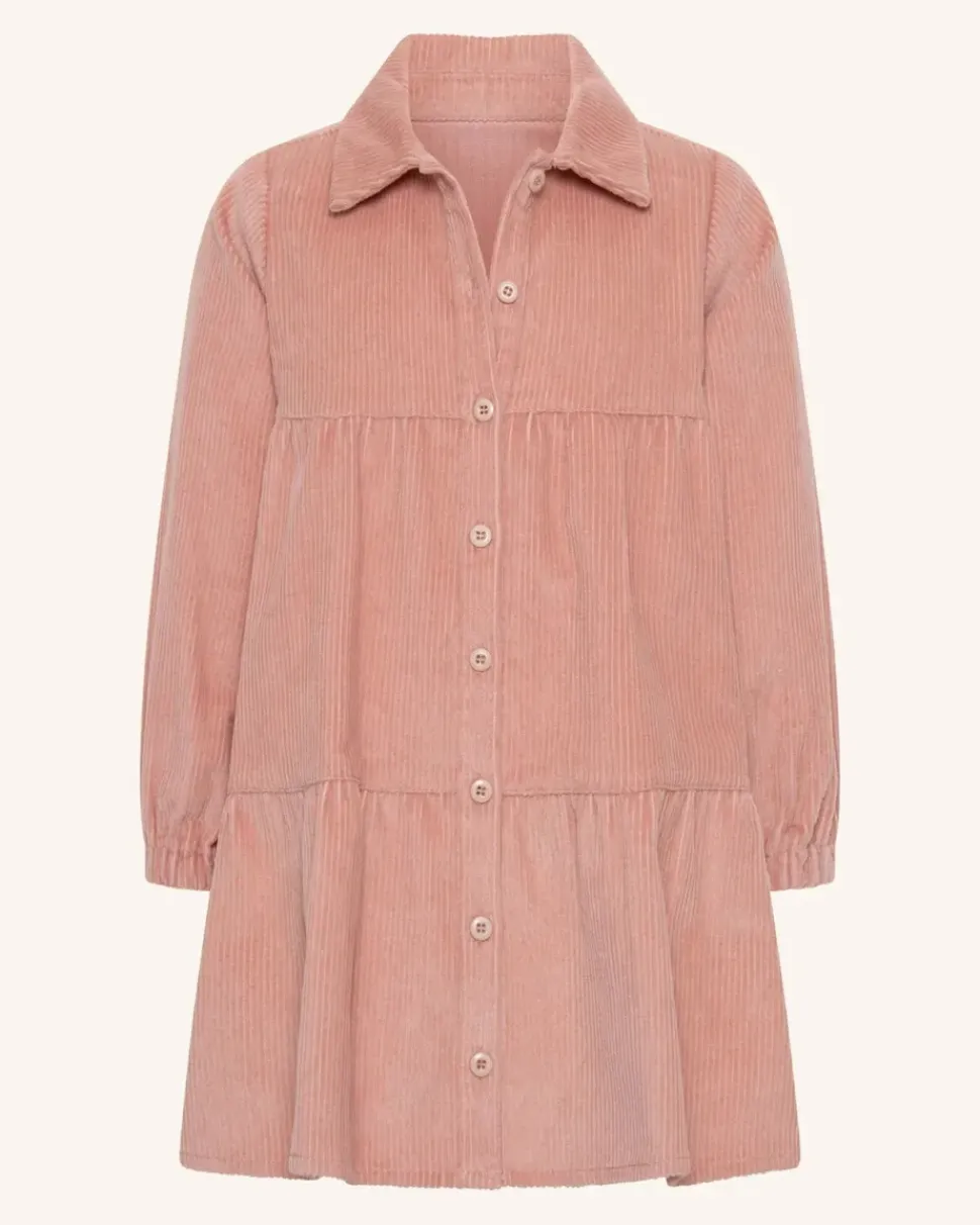 Corduroy Tiered Dress - Dusty Rose
