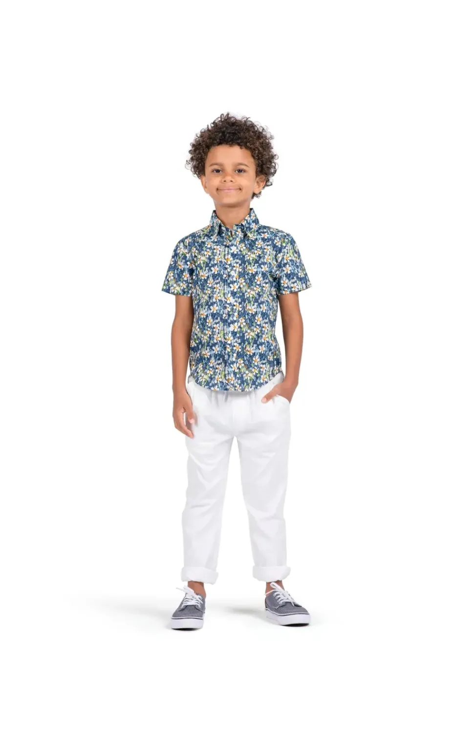 Day Party Shirt - Navy Daisy