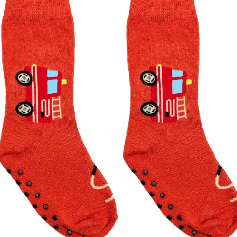 3D Packaged Crew Socks - Fire Truck - Red