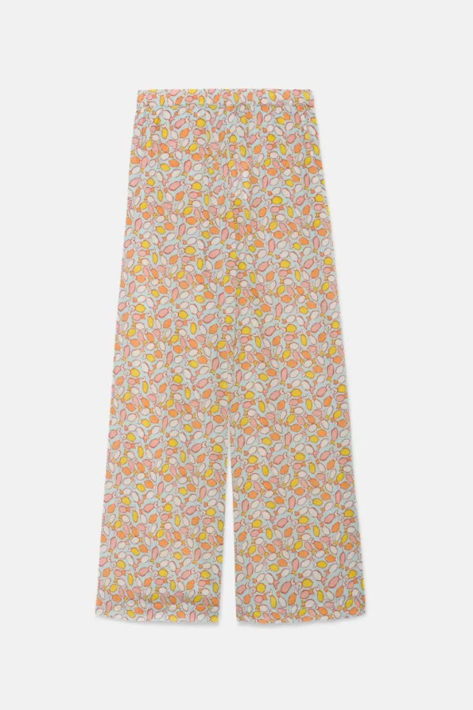 Fish Print Mid-Rise Trousers