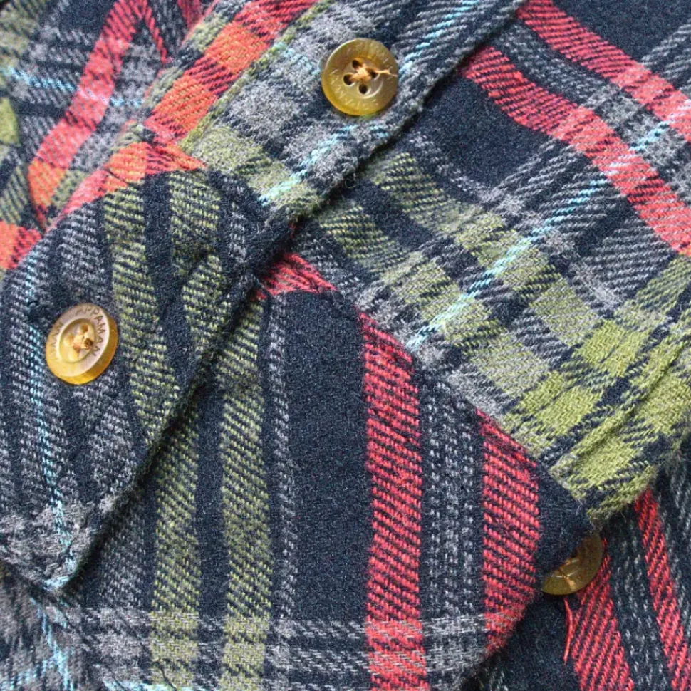 Flannel Shirt - Navy/Cranberry Plaid