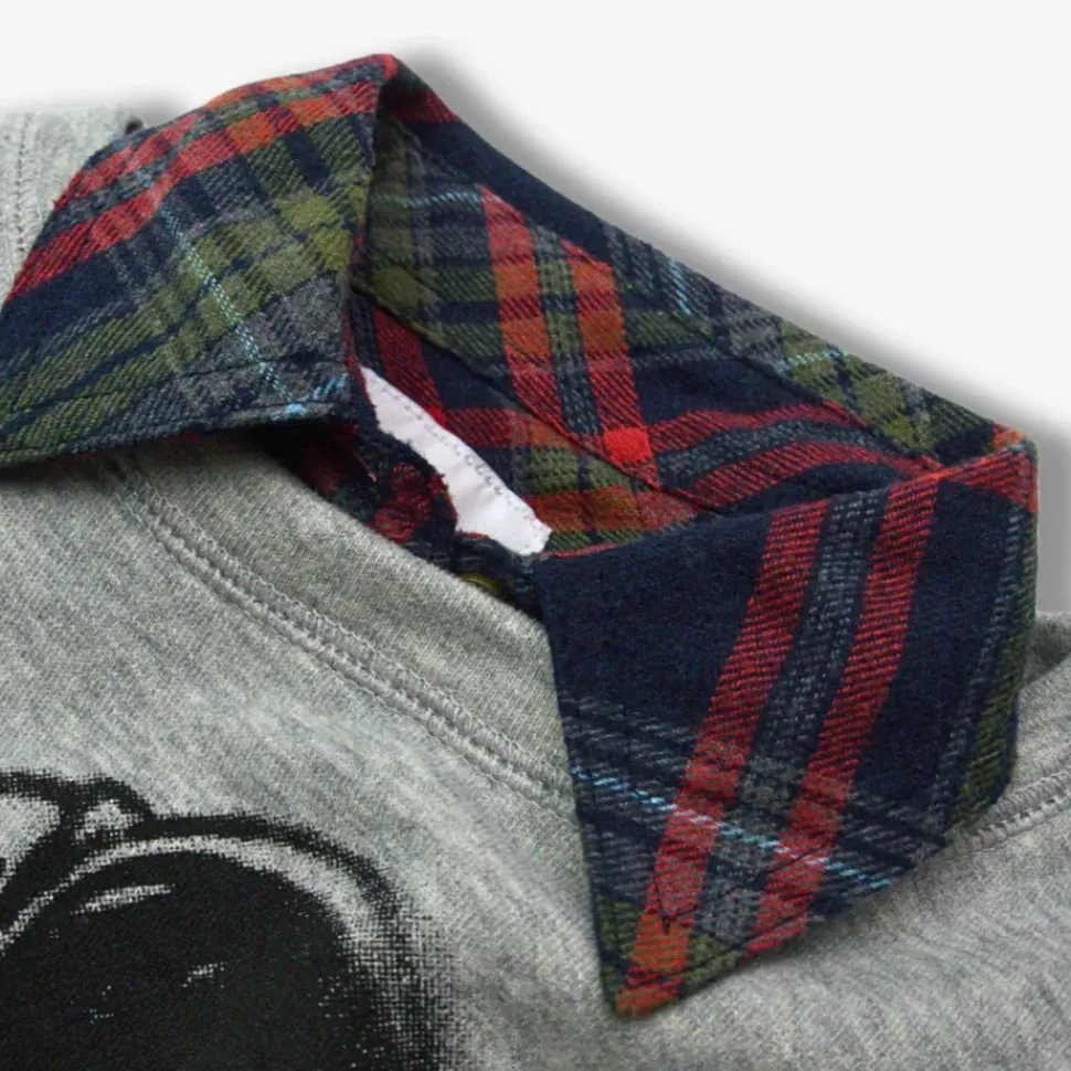 Flannel Shirt - Navy/Cranberry Plaid