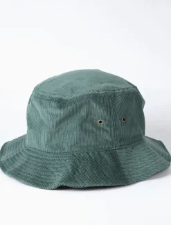 Foldable Vintage Corduroy Bucket Hat - Green