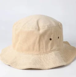 Foldable Vintage Corduroy Bucket Hat - Sand