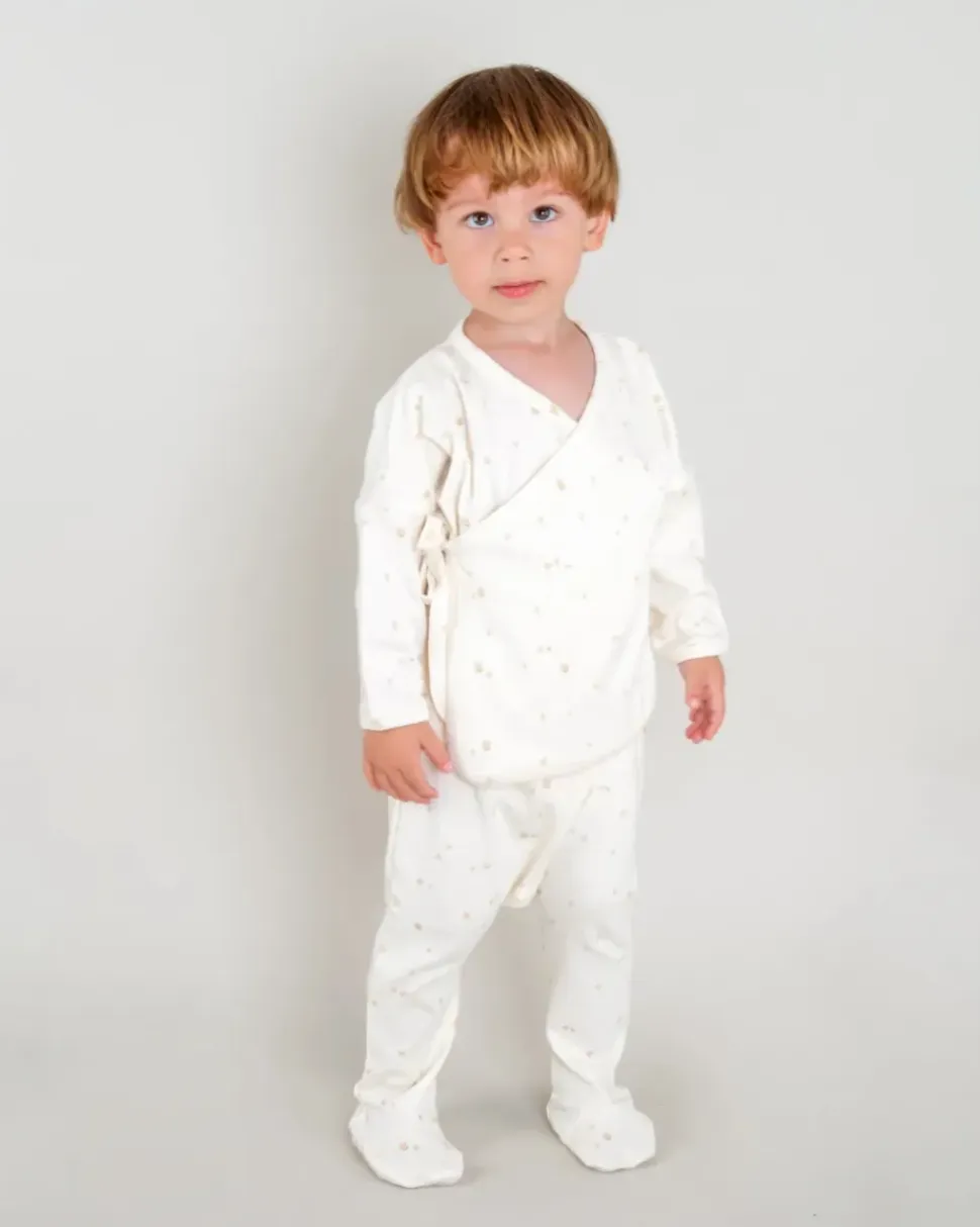 Kimono Top + Pants Set - Mushrooms Ivory