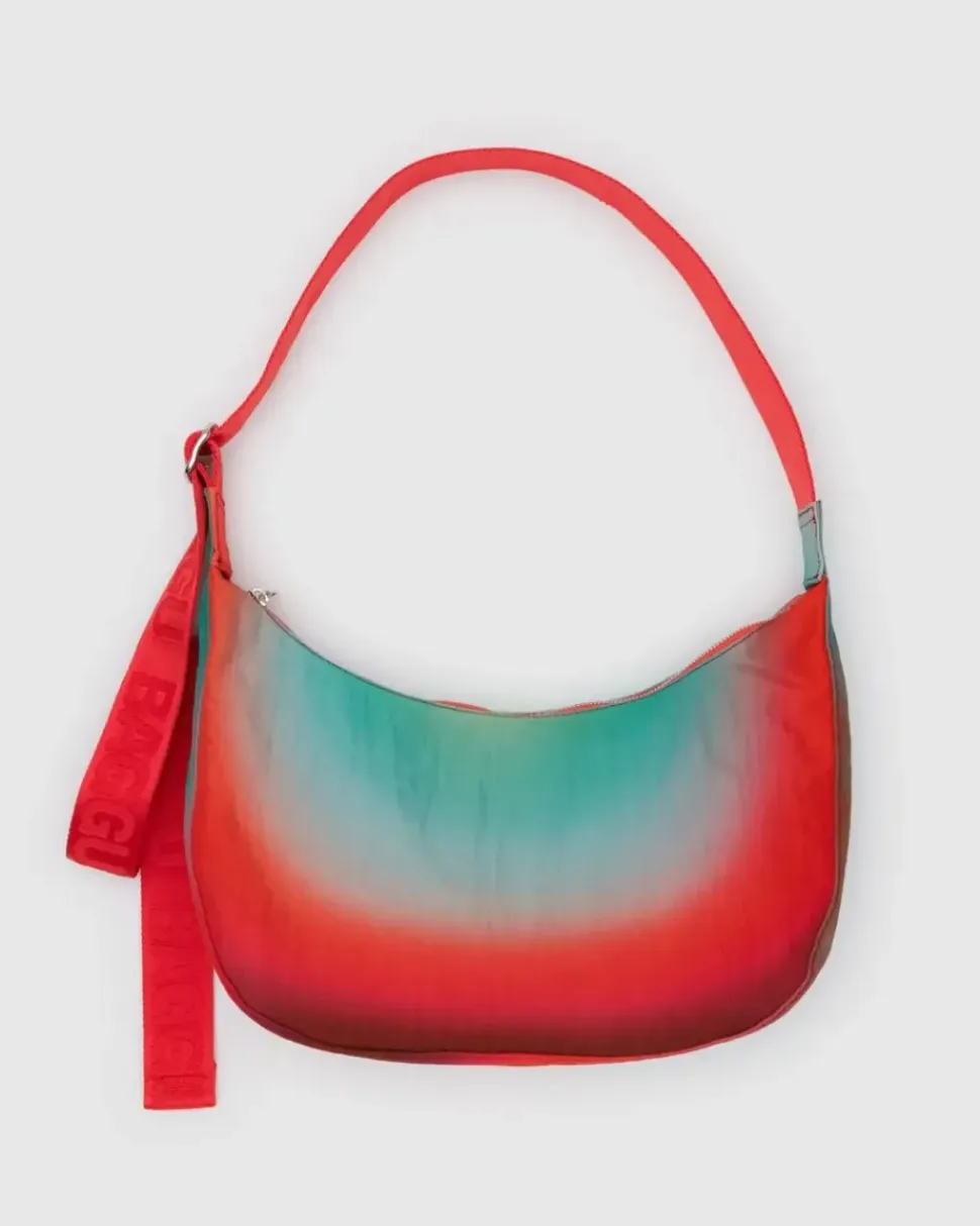 Medium Nylon Baggu Crescent Bag - Rain