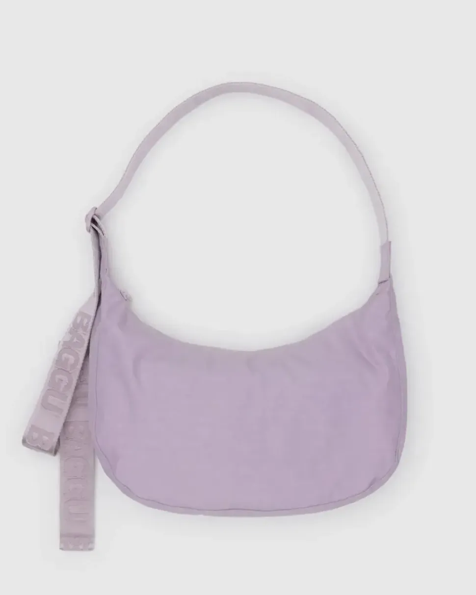 Medium Nylon Baggu Crescent Bag - Dusty Pink