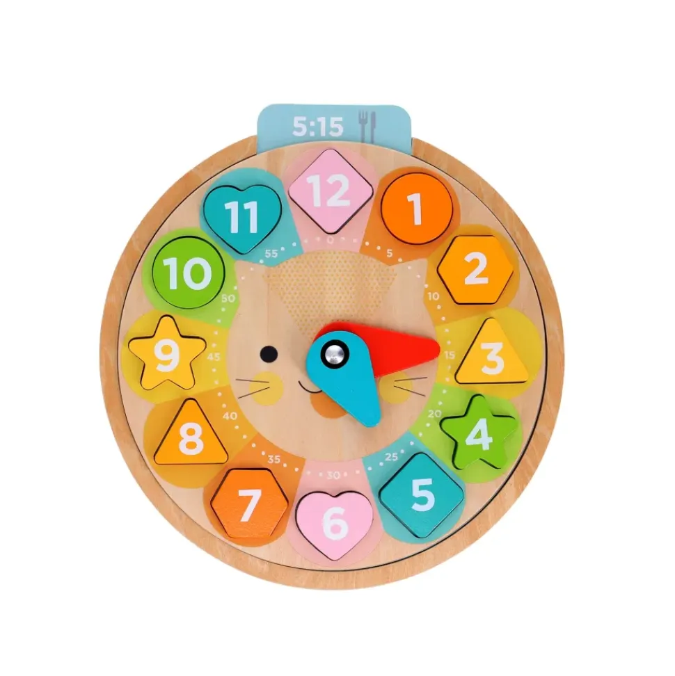 Multi-Language + Counting + Colors Wooden Learning Clock