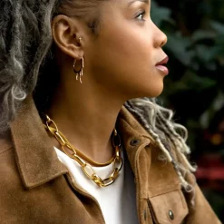 Pretty in Link 24K Gold Plated Necklace (Oval)