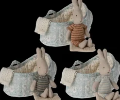 Rabbit in Carry Cot - Maroon
