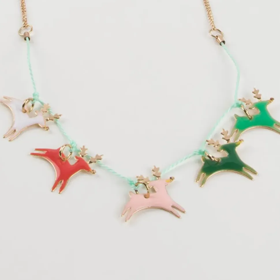 Reindeer Enamel Necklace