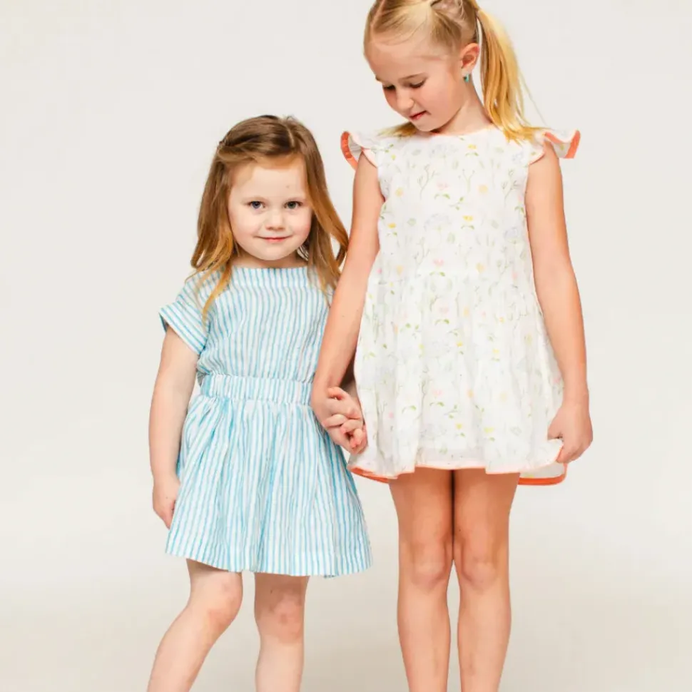 The Bow Back Dress - Linen Stripe