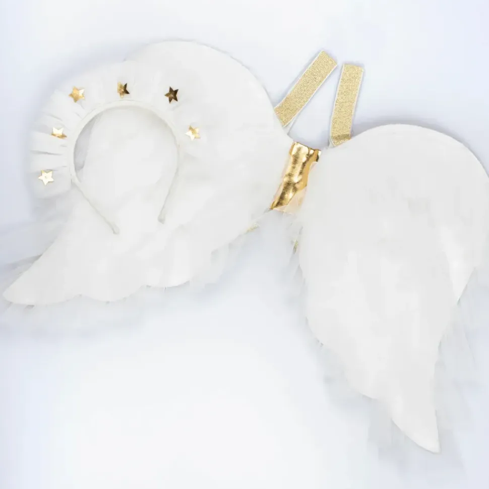 Tulle Ruffle Angel Wings & Headband