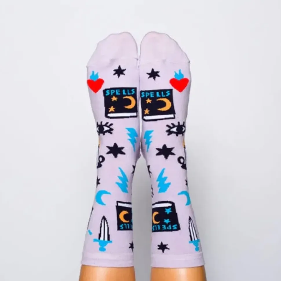 Witchy Mystic Spells Crew Socks - Women's