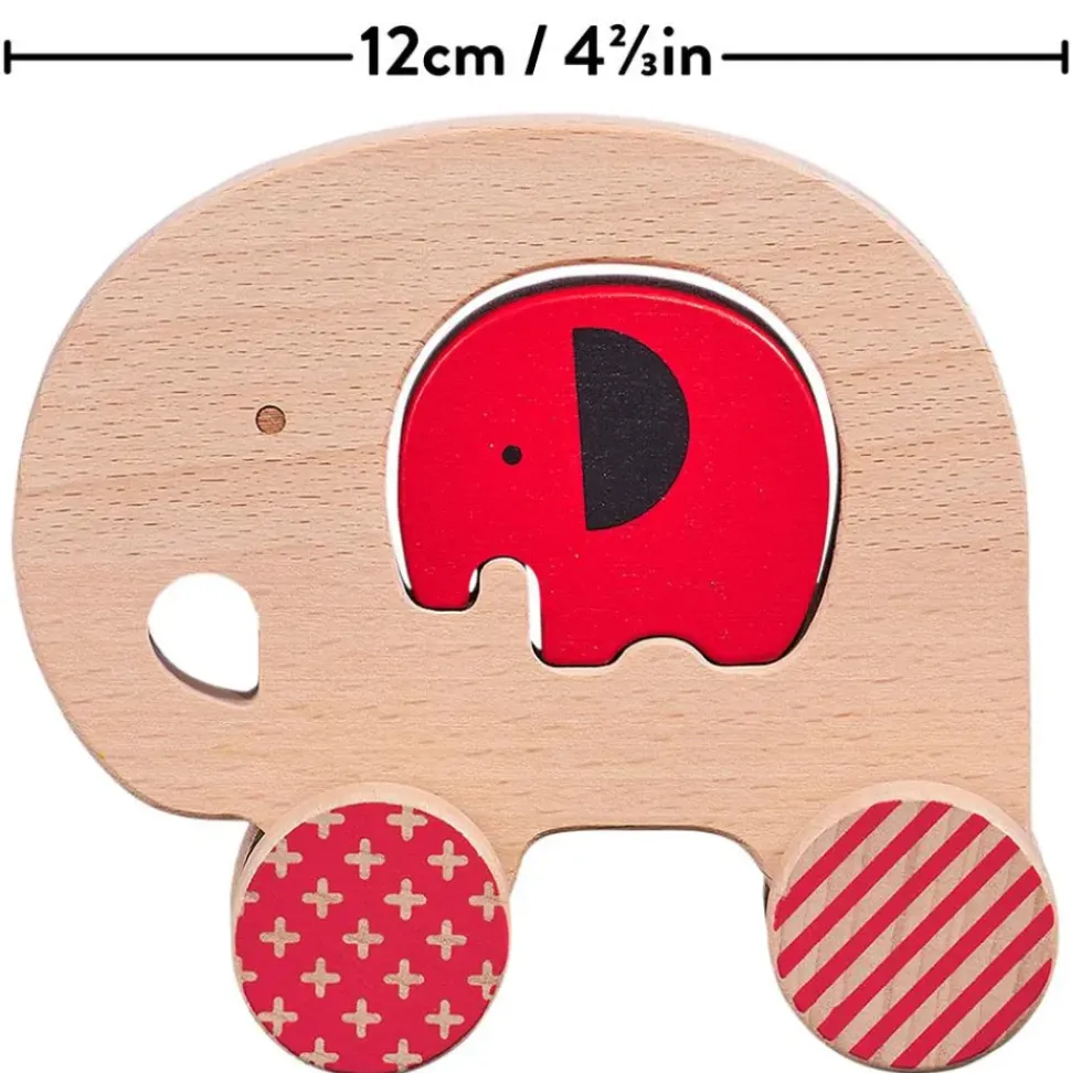 Wooden Push Along Toy Elephant